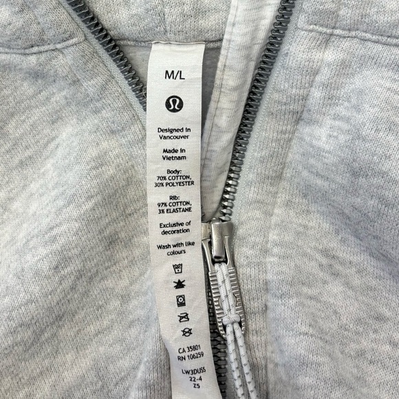 Lululemon Scuba Oversized Half Zip Hoodie In Heathered Gray Size M/L - Picture 6 of 7